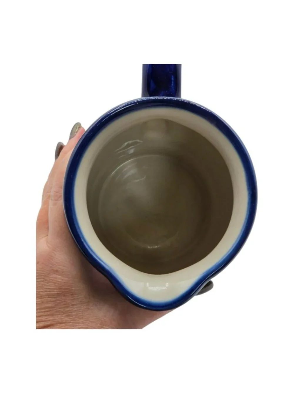 Handmade Polish Pottery Boleslawiec K9 Blue White Swirl Pattern Ceramic Pitcher